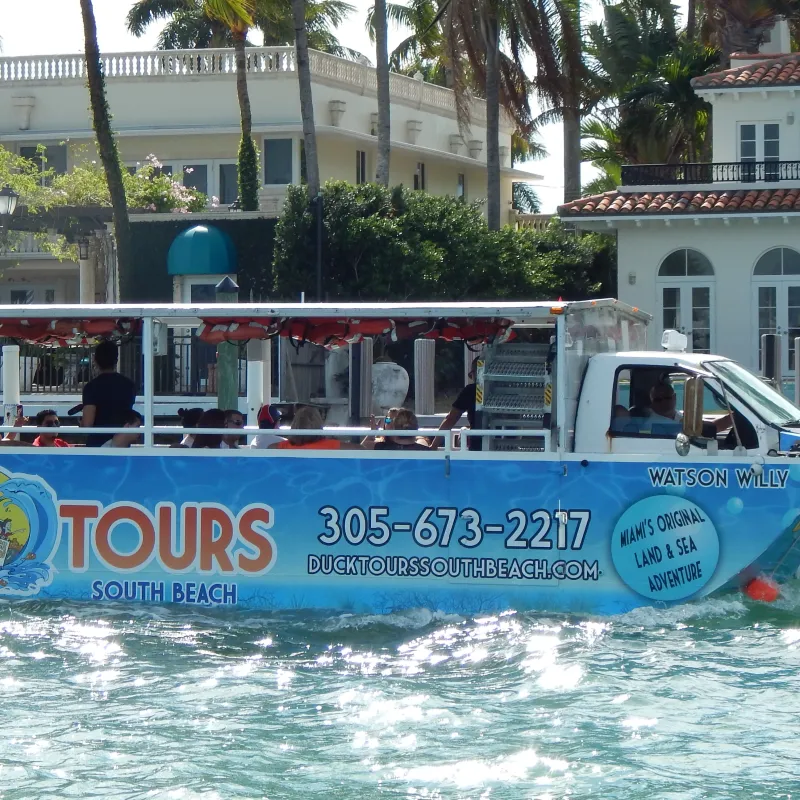 duck tours south beach boat in the bay